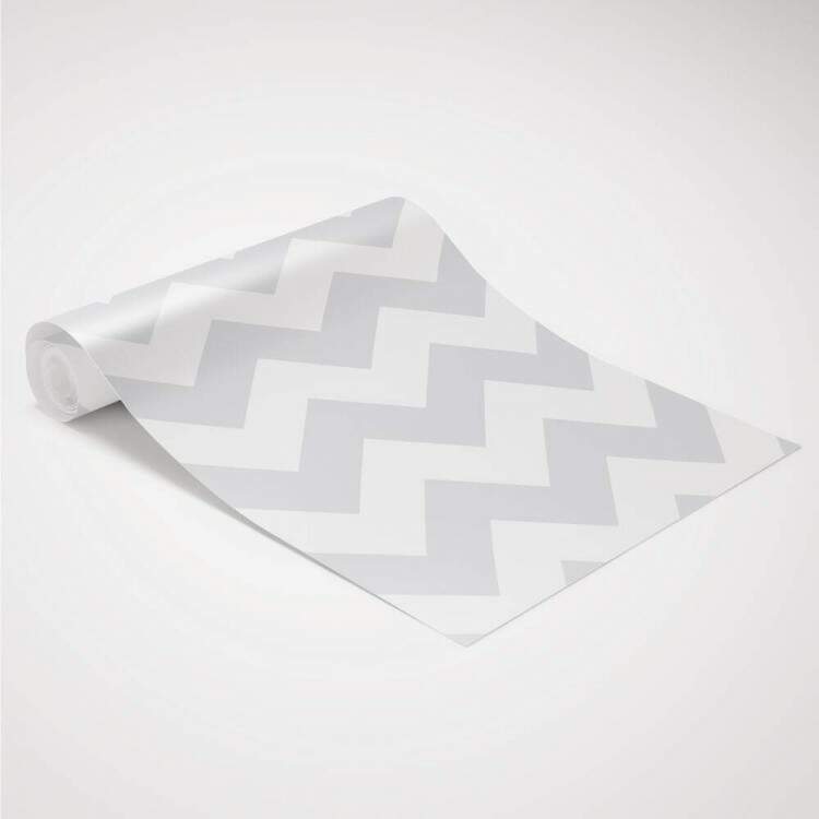 Papel de Parede Chevron Cinza e Branco