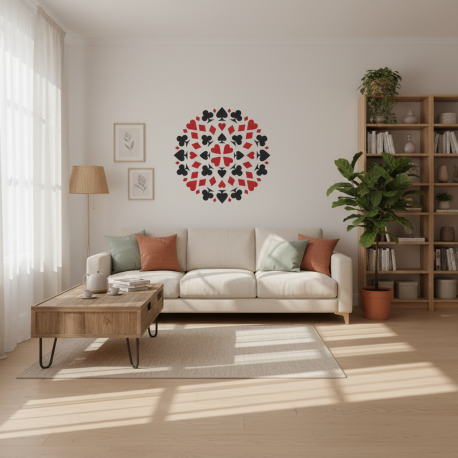 Adesivo de Parede Mandala Naipes