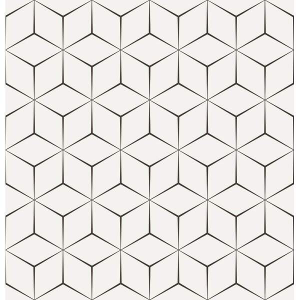 Papel de Parede Geomtrico Cubos Contorno