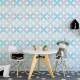 Papel de Parede Geom�trico Retr� Azul e Cinza