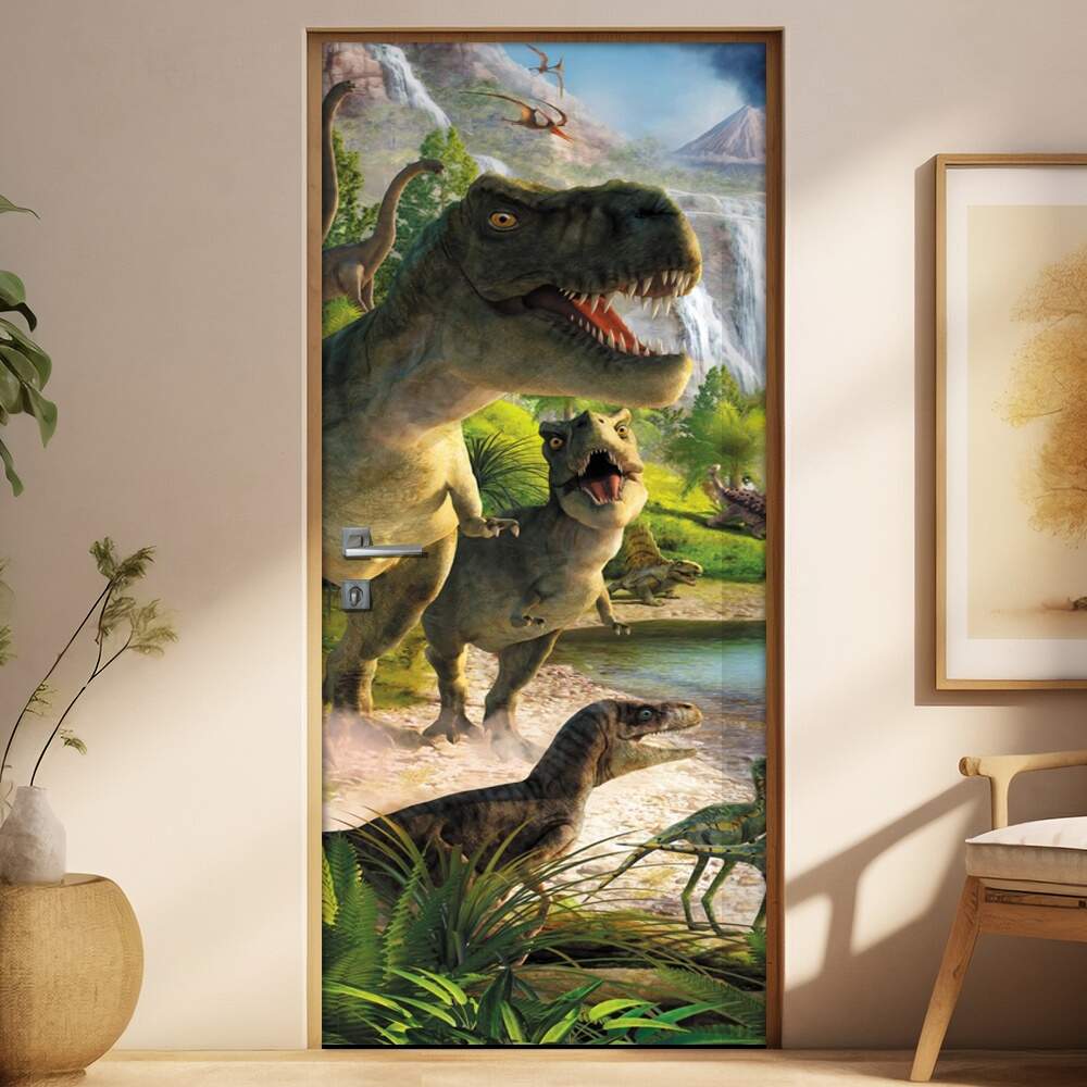 Adesivo Para Porta Dinossauros 02