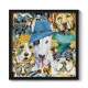 Quadro Decorativo Quadrado Pintura Cachorros Abstrato