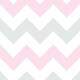 Papel de Parede Chevron Rosa com Branco e Cinza