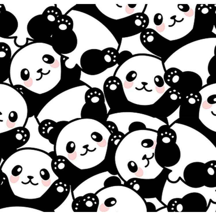 Papel de Parede Infantil Pandas Preto e Branco