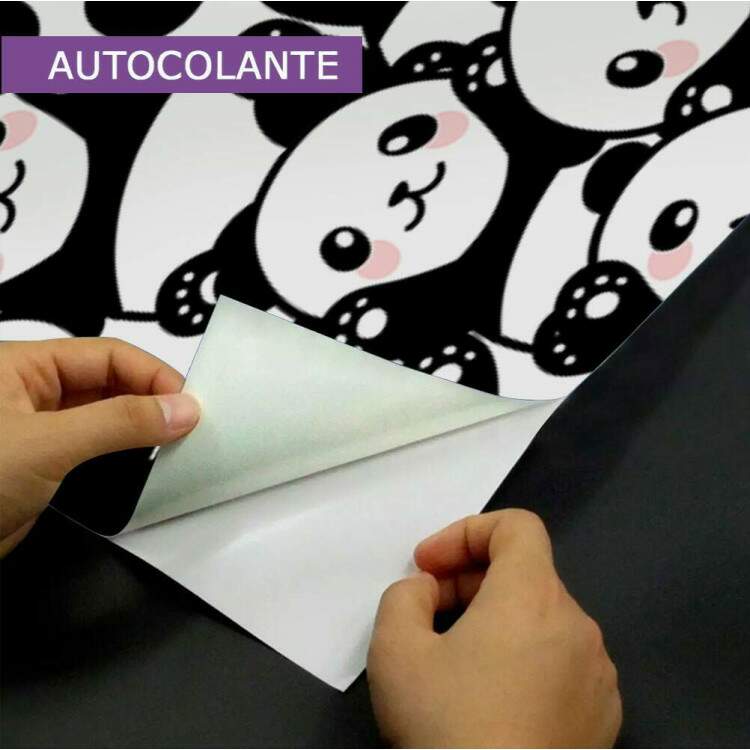 Papel de Parede Infantil Pandas Preto e Branco