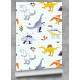 Papel de Parede Infantil Dinossauros Laranja e Azul