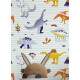 Papel de Parede Infantil Dinossauros Laranja e Azul