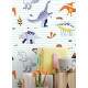 Papel de Parede Infantil Dinossauros Laranja e Azul