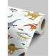 Papel de Parede Infantil Dinossauros Laranja e Azul