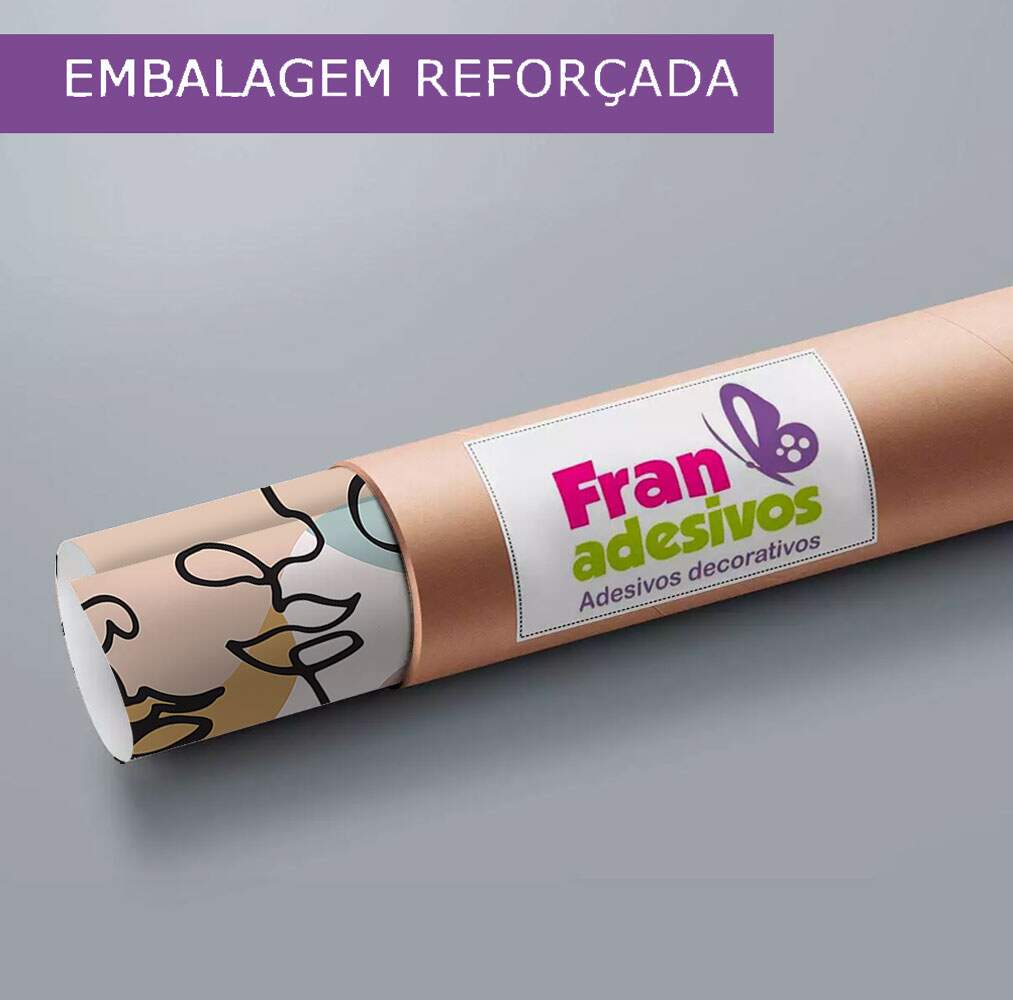 Papel de Parede Abstrato Rostos Minimalista