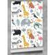 Papel de Parede Infantil Abstrato Animais Coloridos