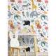 Papel de Parede Infantil Abstrato Animais Coloridos