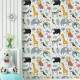 Papel de Parede Infantil Abstrato Animais Coloridos