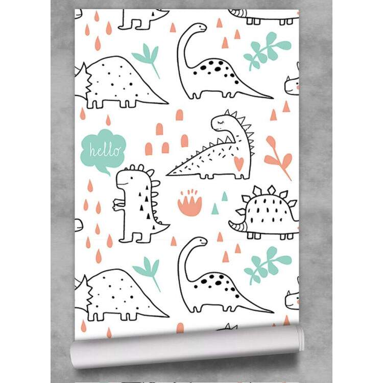 Papel de Parede Infantil Dinossauros Minimalista