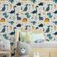 Papel de Parede Infantil Dinossauros Azuis