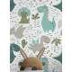 Papel de Parede Infantil Dinossauros Verde Baby
