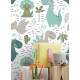 Papel de Parede Infantil Dinossauros Verde Baby