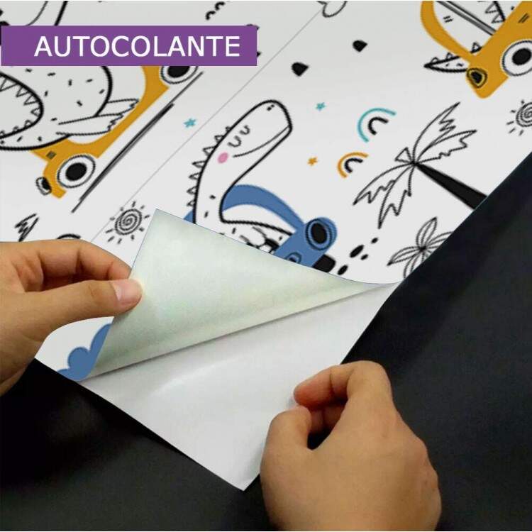 Papel de Parede Infantil Dinossauros com Carros