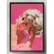 Quadro Decorativo Pin-Up Mulher Loira Fundo Rosa
