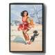 Quadro Decorativo Pin-Up Mulher de Vestido Vermelho