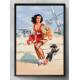Quadro Decorativo Pin-Up Mulher de Vestido Vermelho