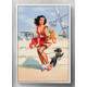 Quadro Decorativo Pin-Up Mulher de Vestido Vermelho