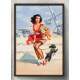 Quadro Decorativo Pin-Up Mulher de Vestido Vermelho
