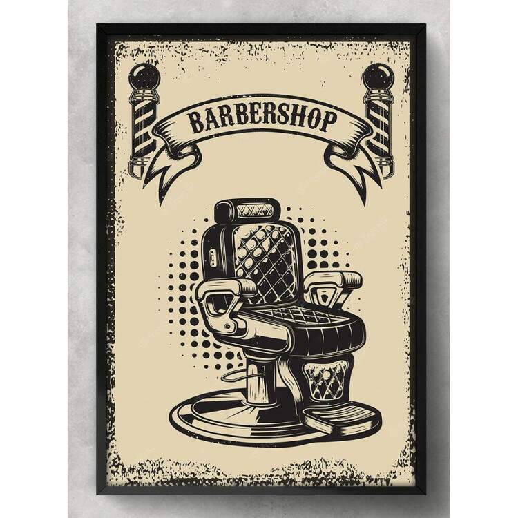 Quadro Decorativo Barbearia Cadeira Barber Shop