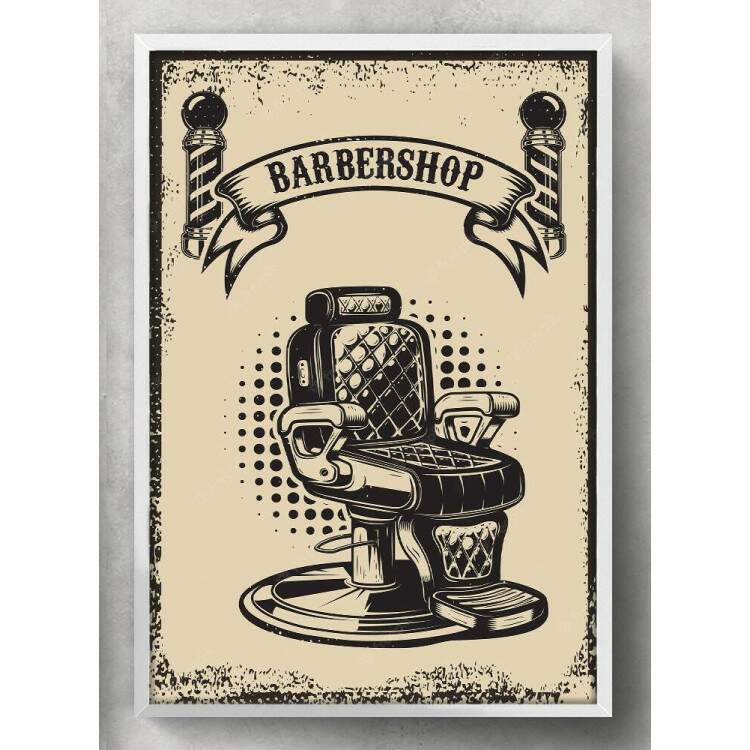 Quadro Decorativo Barbearia Cadeira Barber Shop