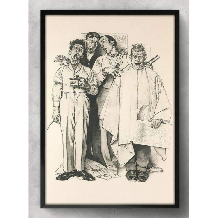 Quadro Decorativo Barbearia Desenho Antigo