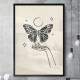 Quadro Decorativo Abstrato M�o Segurando Borboleta