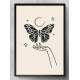 Quadro Decorativo Abstrato M�o Segurando Borboleta