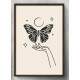 Quadro Decorativo Abstrato M�o Segurando Borboleta