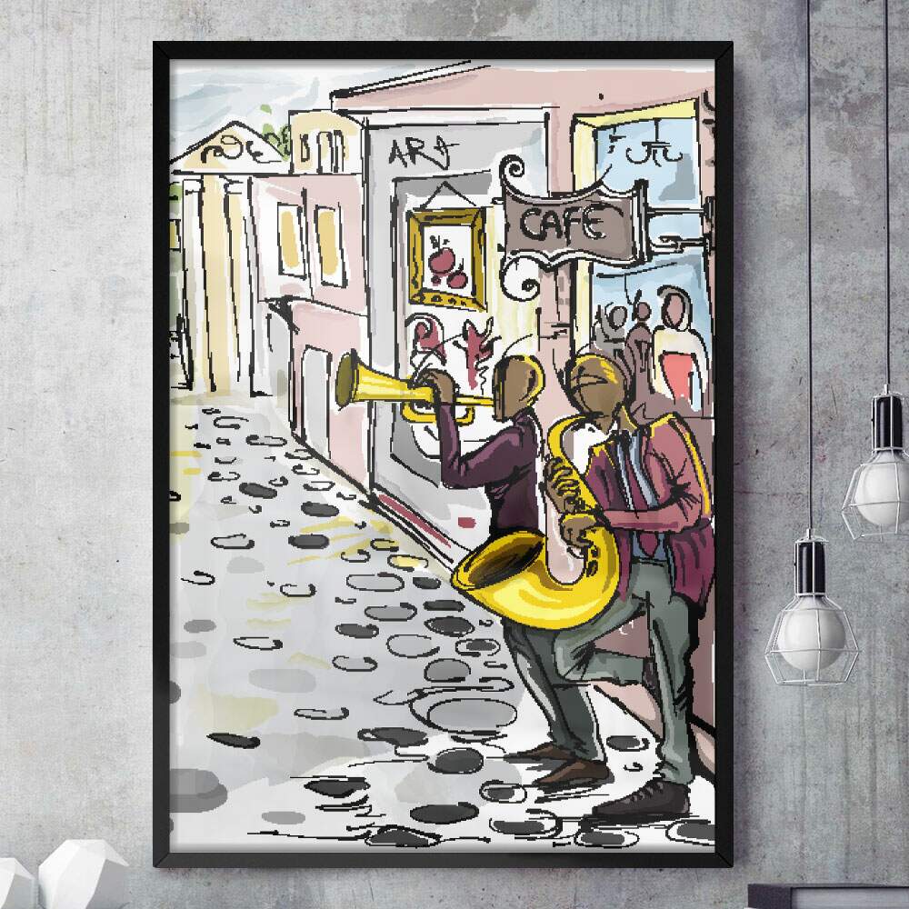 Quadro Decorativo Abstrato Cidade Colorida