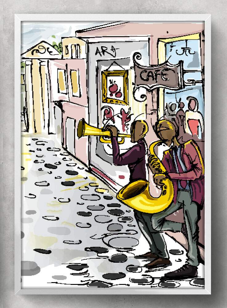 Quadro Decorativo Abstrato Cidade Colorida