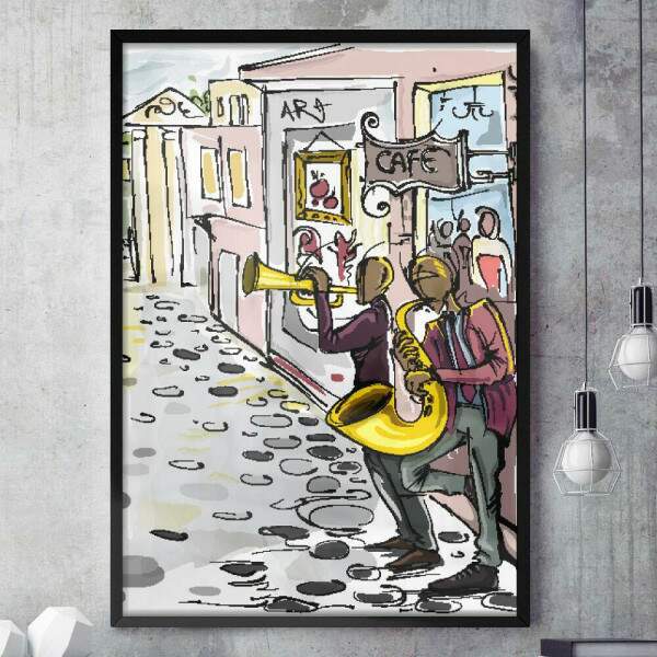 Quadro Decorativo Abstrato Cidade Colorida