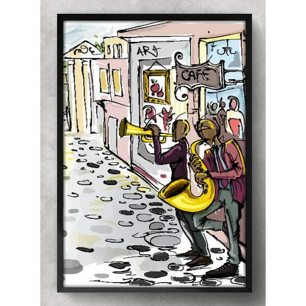 Quadro Decorativo Abstrato Cidade Colorida