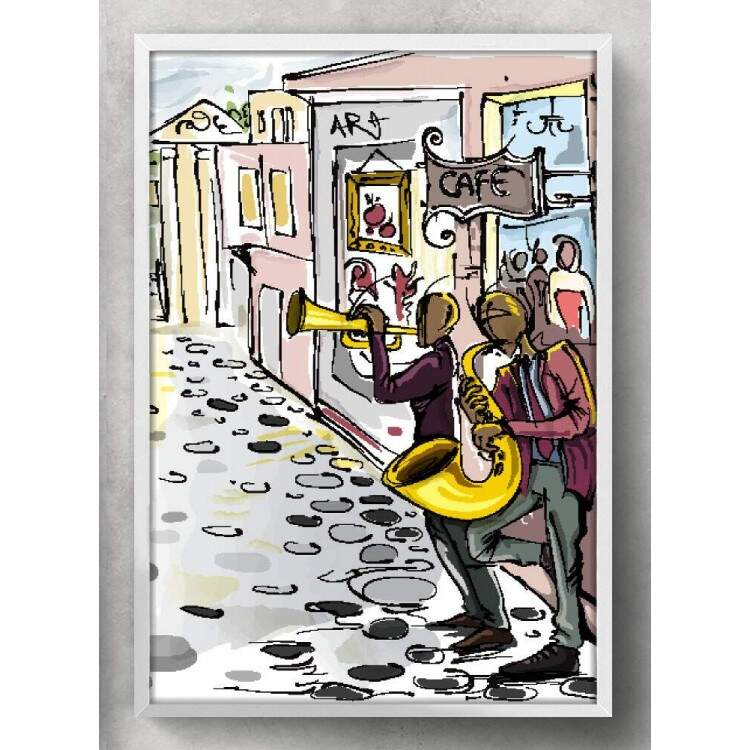 Quadro Decorativo Abstrato Cidade Colorida