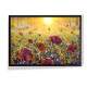 Quadro Decorativo Pintura Flores e Por do Sol