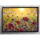 Quadro Decorativo Pintura Flores e Por do Sol