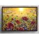 Quadro Decorativo Pintura Flores e Por do Sol