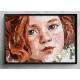 Quadro Decorativo Pintura Menina de Olhos Castanhos