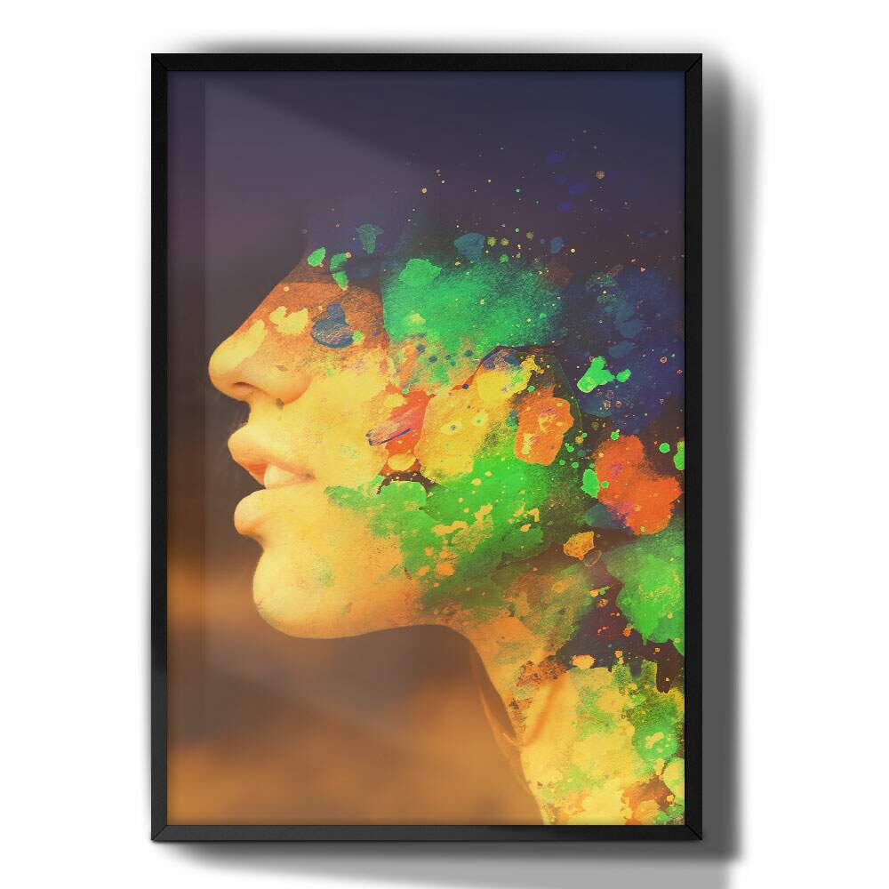 Quadro Decorativo Abstrato Mulher Colorida