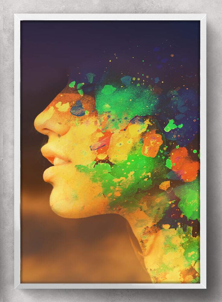 Quadro Decorativo Abstrato Mulher Colorida