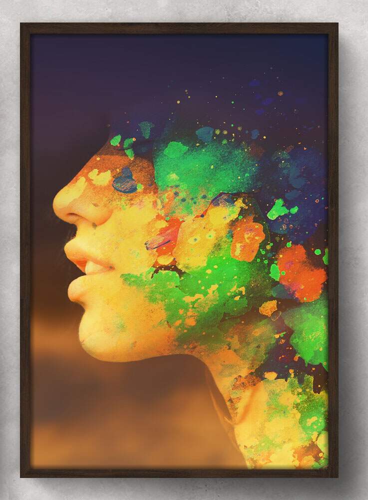 Quadro Decorativo Abstrato Mulher Colorida