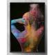 Quadro Decorativo Abstrato Mulher Colorida de Costas