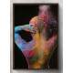 Quadro Decorativo Abstrato Mulher Colorida de Costas