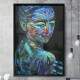 Quadro Decorativo Abstrato Mulher Pintura Neon