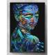 Quadro Decorativo Abstrato Mulher Pintura Neon