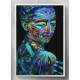 Quadro Decorativo Abstrato Mulher Pintura Neon